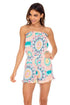 Luli Fama Caribbean Kisses Strapless Ruffle Romper